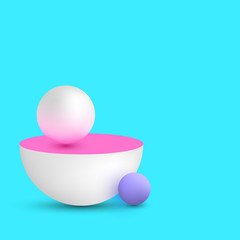 Blue background with colorful 3d balls.