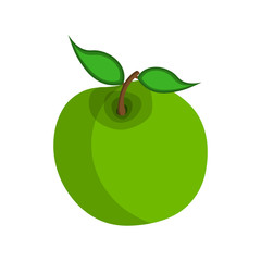 Apple Icon. Food with Healthy Fats and Oils. Cartoon Vector Illustration