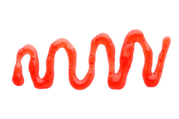 Tasty strawberry jam on white background