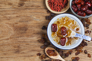 Peach gum and tremella soup
