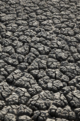 Textured dry cracked land after drought, natural disaster