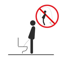 WC Toilet hygiene. Sign and symbol of toilet rules.