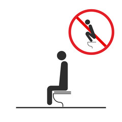 WC Toilet hygiene. Sign and symbol of toilet rules.