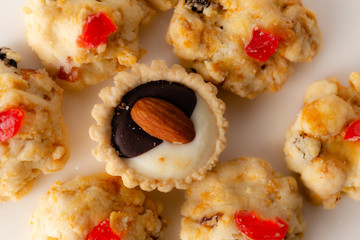 Various dessert close up