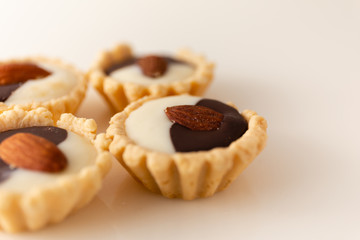 Selective focus dessert white background