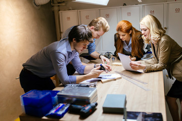 Group of creative designers brainstorming