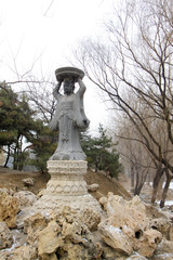 Stone statue landscape in the Old summer palace ruins park, Beijing, China