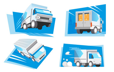 Super speed delivery everything service concept. Truck have a quick shipment.