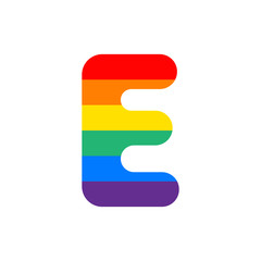 Vector Logo Letter E Rainbow