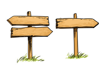 Double and single direction signs. vector.
