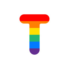 Vector Logo Letter T Rainbow