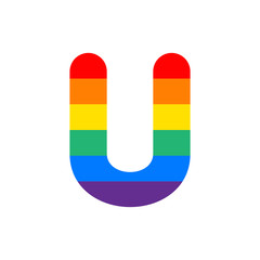 Vector Logo Letter U Rainbow