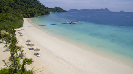 beautiful white sea beach of nyang oo phee island andaman sea border of thailand and myanmar