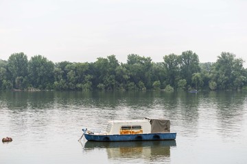 Fototapeta na wymiar river fishing boat