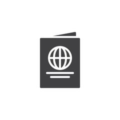 International passport vector icon. filled flat sign for mobile concept and web design. Pass document simple solid icon. Symbol, logo illustration. Pixel perfect vector graphics