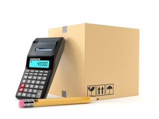 Package with calculator and pencil