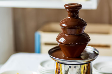 Chocolate fountain, fondue