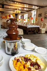 Chocolate fountain, fondue