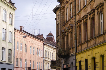 Obraz premium Street Lviv (Lvov) in the early morning