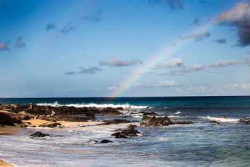 Hawaiian Rainbow on the Beach