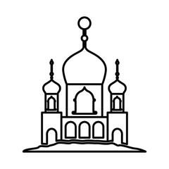 arabic castle building facade vector illustration design