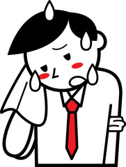 汗をかくサラリーマン