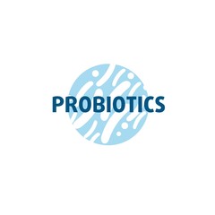 probiotics bacteria logo. concept of healthy nutrition ingredient for therapeutic purposes. simple flat style trend modern logotype graphic design isolated on white background