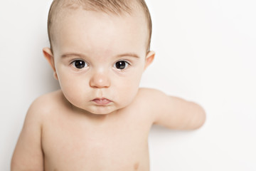 Baby boy portrait on white background