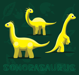 Dinosaur Sonorasaurus Cartoon Vector Illustration