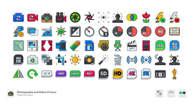 Photo and Video UI icons