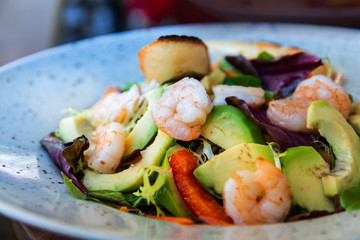 Fresh Shrimp salad with tomatoes