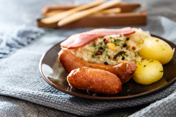 Central and Eastern European cuisines choucroute - sauerkraut with riesling