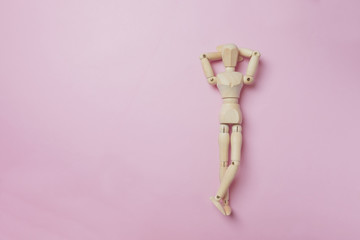 Wooden puppet minimal concept