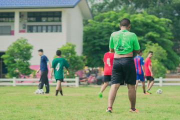 Soccer training for students in afternoon time.