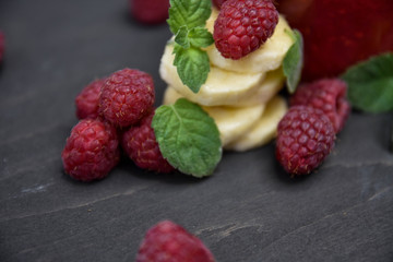 Raspberry smoothies, art soft focus 