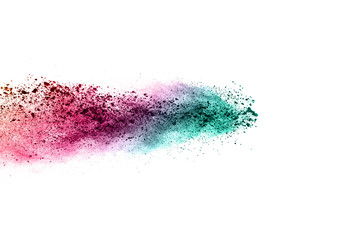 abstract powder splatted background. Colorful powder explosion on white background. Colored cloud....