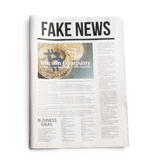Fototapeta premium Newspaper on white background
