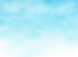 Abstraction of realistic clouds on clear blue sky background.