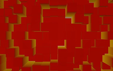 Abstract red elegant cube geometric background
