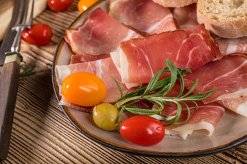 Thinly sliced German black forest ham.