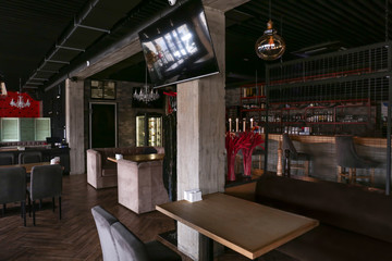 Interior of beautiful modern restaurant