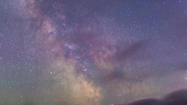 Beautiful Milky Way Time Lapse, Dark Starry Skies with Light Cloud