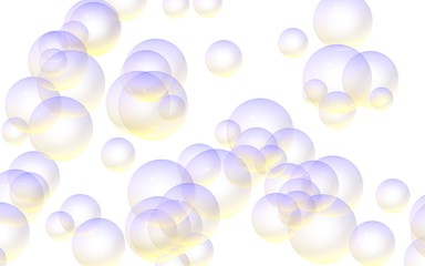 Light pastel colored background with purple bubbles. Wallpaper, texture purple balloons. 3D illustration
