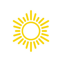 Sun vector icon. Sun line vector icon