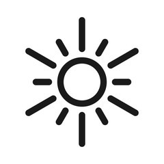 Sun vector icon. Sun line vector icon