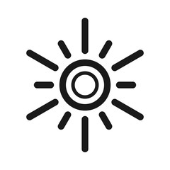 Sun vector icon. Sun line vector icon