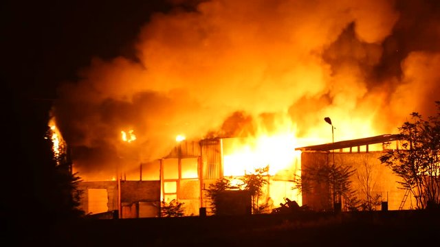 Home Burning In Flames