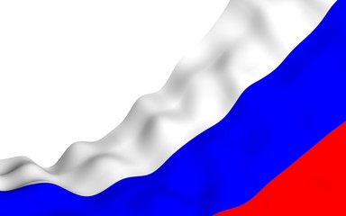 Waving flag of the Russian Federation. The National. State symbol of the Russia. 3D illustration