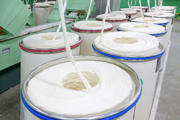 cotton group on a spinning production line