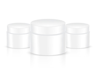Mock up Realistic White Packaging Product For Cosmetic Beauty Jar  isolated Background.